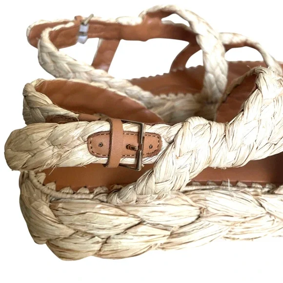 CLERGERIE Antona Size 41/US 10.5 Raffia Espadrille Slingback Platform Sandal NEW